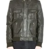 Men's Multi Pocket Black Leather Jacket