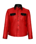 Men's Native Shirt Style Leather Jacket