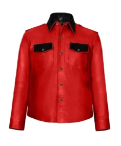 Men's Native Shirt Style Leather Jacket