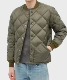 Men's Olive Quilted Puffer Jacket