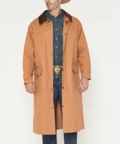 Men's Brown Canvas Duster Coat