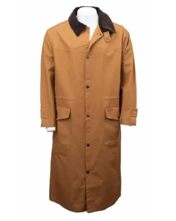 Men's Camel Canvas Duster Coat