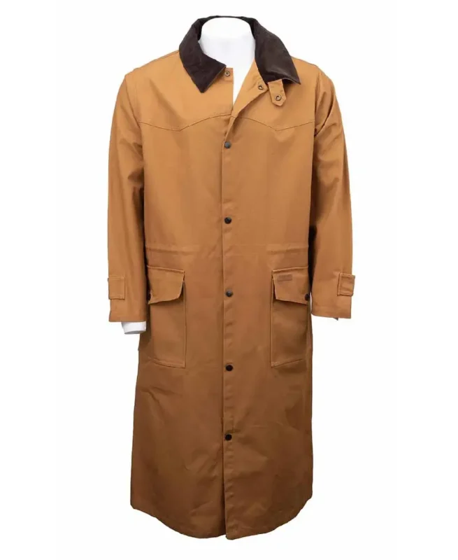 Men's Camel Canvas Duster Coat