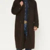 Men's Dark Brown Canvas Duster Coat