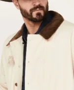 Men's Brown Long Canvas Duster Coat - Image 7