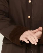 Men's Brown Long Canvas Duster Coat - Image 4