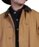 Men's Camel Long Canvas Duster Coat - Image 3