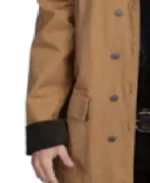 Men's Camel Long Canvas Duster Coat - Image 4