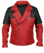 Men's Red Genuine Leather Jacket