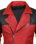 Men's Red Genuine Leather Jacket - Image 4