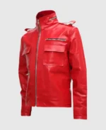 Men's Red Motorcycle Leather Jacket