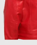 Men's Red Motorcycle Leather Jacket Sleeves