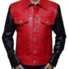 Men’s Red and Black Leather Jacket