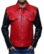 Men’s Red and Black Leather Jacket