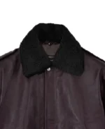 Men's Shearling Leather Jacket cOLLAR