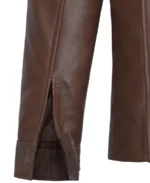 Men's Solid Brown Leather Jacket Sleeves