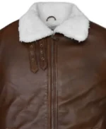 Men's Spanish B3 Aviator Leather Jacket Colar