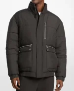 Men's Standup Grey Puffer Jacket