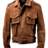 Men's Strap Pockets Suede Jacket