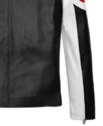 Men's Striped Rocker Moto Leather Jacket Sleeves