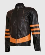 Men's Stripes Biker Leather Jacket