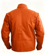 Men's Stylish Orange Leather Jacket - Image 2