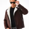 Men's Cortina & Shearling Leather Jacket - Trendy Leather Jackets