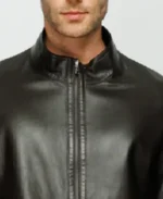 Men's The Del Rio Black Leather Jacket Collar