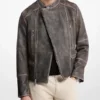 Men's Washed Moto Leather Jacket