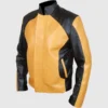 Men's Yellow & Black Leather Jacket