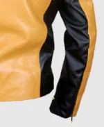 Men's Yellow & Black Leather Jacket Sleeves