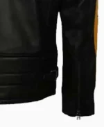 Men's Yellow Star Cafe Racer Leather Jacket Sleeves
