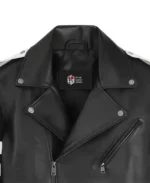 Men's Monza Biker Leather Jacket Collar
