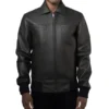 Men's Thread Crafted Black Leather Jacket