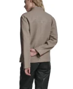 Nova Vintage Leather Striped Racer Jacket - Image 2