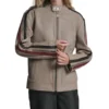Nova Vintage Leather Striped Racer Jacket