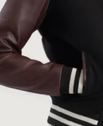 Women's Black and Brown Varsity Jacket - Image 5