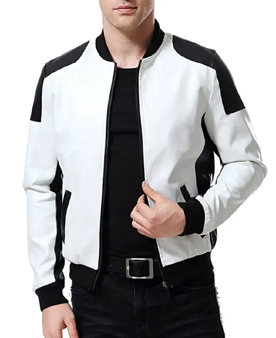Men Black And White Leather Jacket 3 Shop Men Black And White Leather Jacket