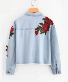 Shop The 3D Rose Embroidery Patch Denim Jacket