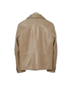 Shop The Men's Beige Bomber Leather Jacket
