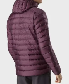 Shop The Men's Burgundy Hooded Down Bomber Jacket