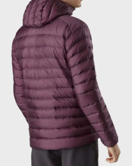 Shop The Men's Burgundy Hooded Down Bomber Jacket