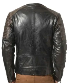 Shop The Men's Color Stipes Black Leather Jacket