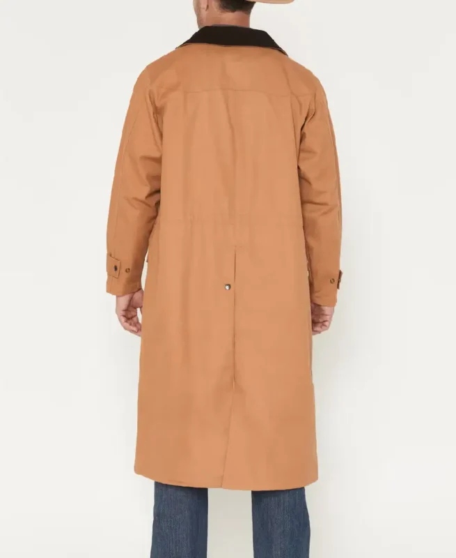 Men's Brown Canvas Duster Coat