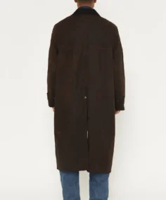 Men's Dark Brown Canvas Duster Coat