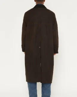 Men's Dark Brown Canvas Duster Coat