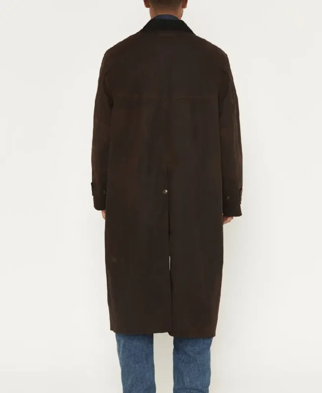 Men's Dark Brown Canvas Duster Coat