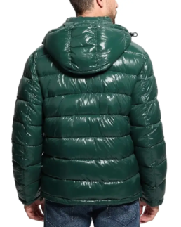 Shop The Men's Shiny Hooded Puffer Jacket - Trendy Leather Jackets