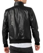 Shop The Black Men's Leather Bomber Jacket