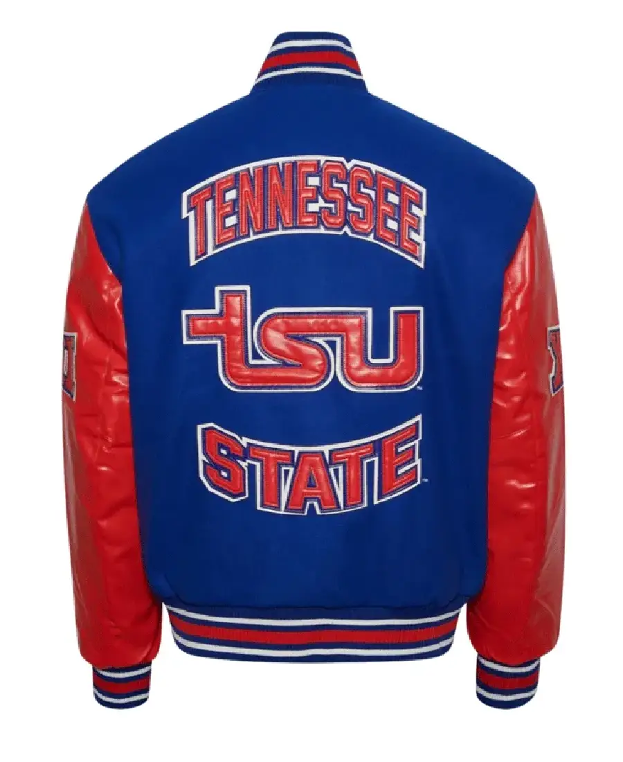 Shop The Tennessee State University Blue Varsity Jacket